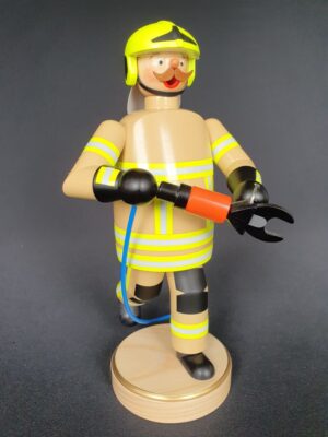 Räuchermann Feuerwehrmann, beige, mit Rettungsschere